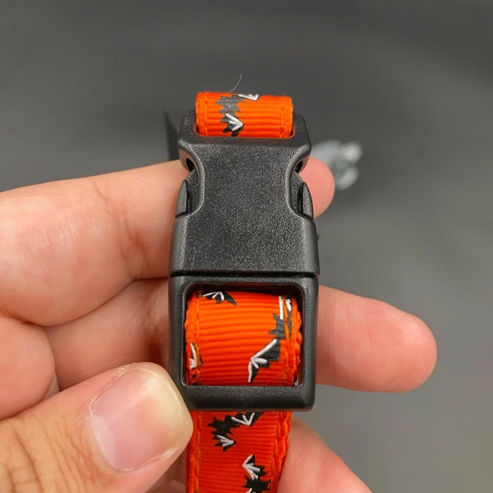Dog size small/medium orange bat bowtie pet collar